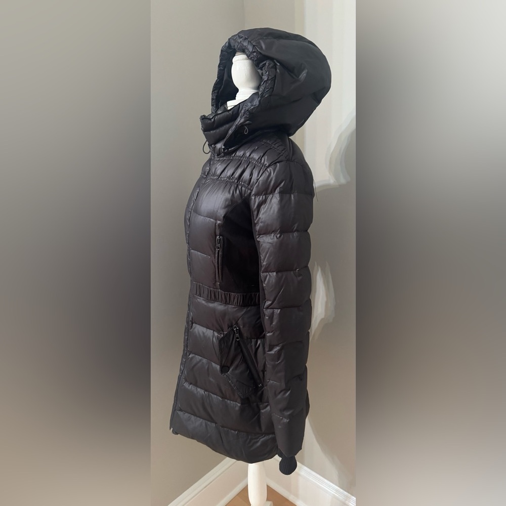 Bebe puffer Black down feather fill hood quilted Coat XS - Picture 8 of 12